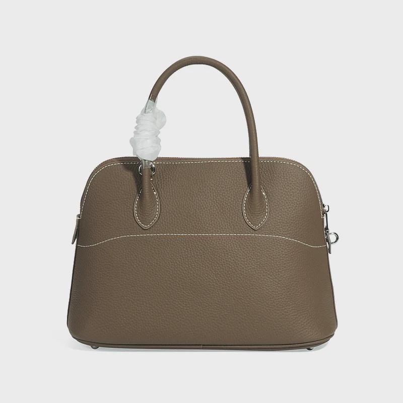 Νέα Γυναικεία Τσάντα Χειρός από Γνήσιο Δέρμα με Μοτίβο Λίτσι - Ευρωπαϊκό & Αμερικανικό Μοντέρνο Σχέδιο Κοχύλι