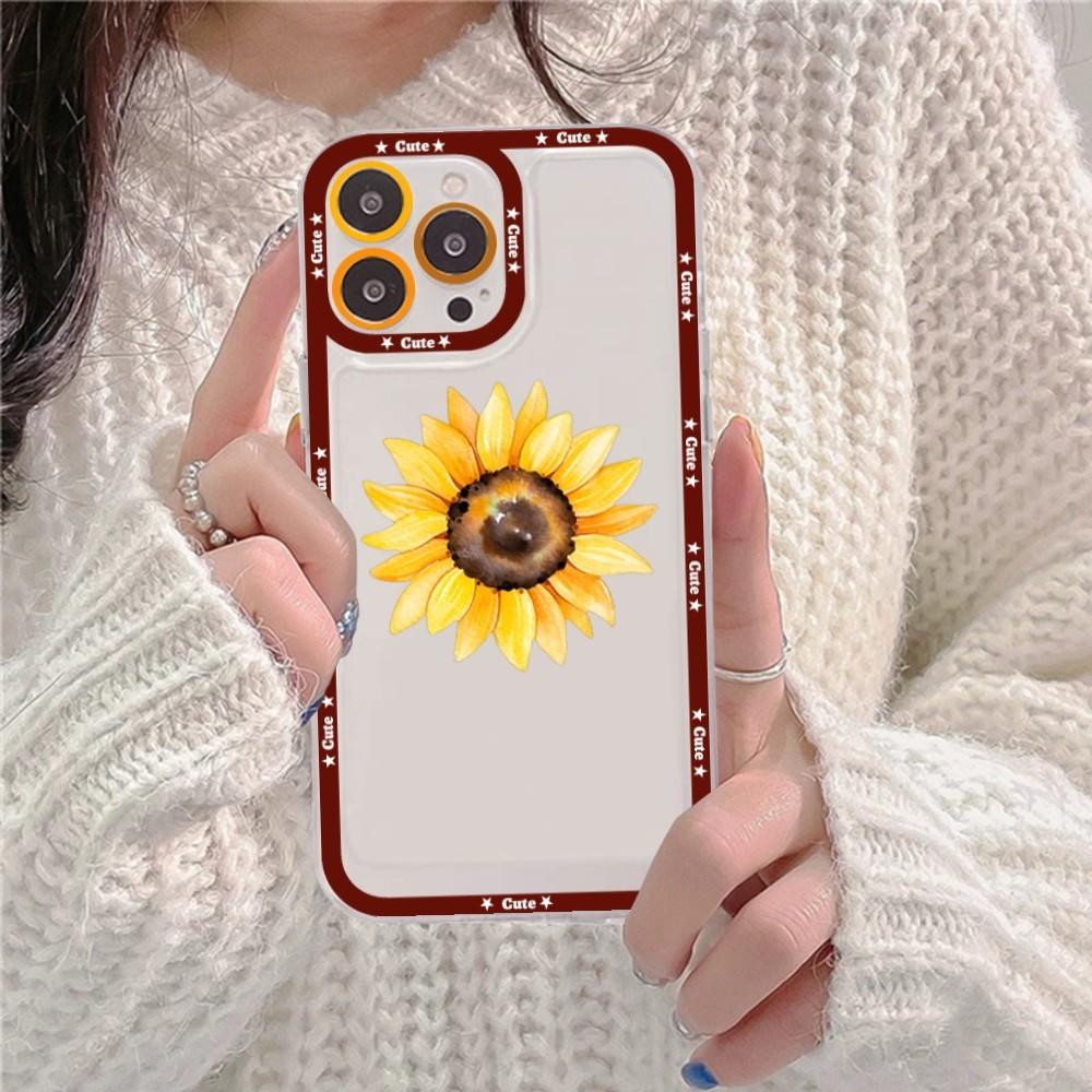 Beautiful Flower Sunflower Phone Case For iPhone 16 15 14 13 12 11 Pro Max XS X XR Mini Protective Cover