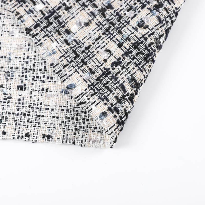

145x50cm Spring French Orchid Small Fragrance Wool Blended Fabric For Fashion Coat Short Skirt Woven Wool Tweed Fabric TJ20781 145x50cm