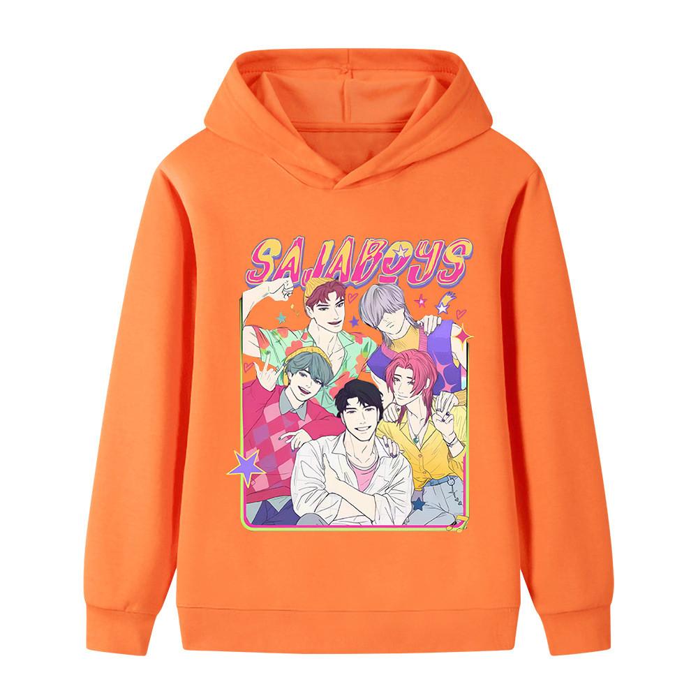 B1227 Kids Boys Girls Sajaboys Kpop Rumi Zoey Mira Print Long Sleeves Hoodie