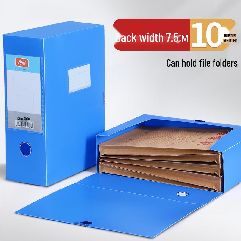 Large A4 Plastic Document Archive Box: 10x15cm, 75mm Thick, High Capacity Storage