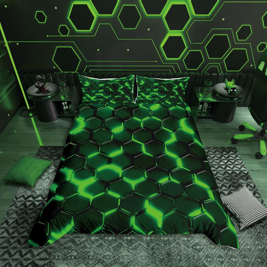Comforter Homewish Geometric Honeycomb Gradient Hexagon For Teens Bedding Setabstract Geometry Bed Set