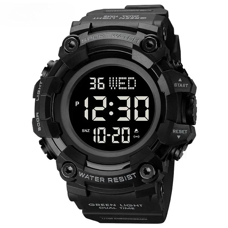 1968 Luxury Digital Stopwatch Military Alarm Clock LED Display Waterproof Wristwatch Sport Watch for Men Reloj Hombre