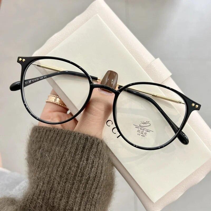 Luxury Design Myopia Glasses Anti-Blue Light Computer Eyeglasses Women Fashion Prescription Near Sight Glasses Diopter 0 To -4.0