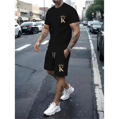 Summer Men's Outdoor Quick-drying Short-sleeved T-shirt + Shorts Set