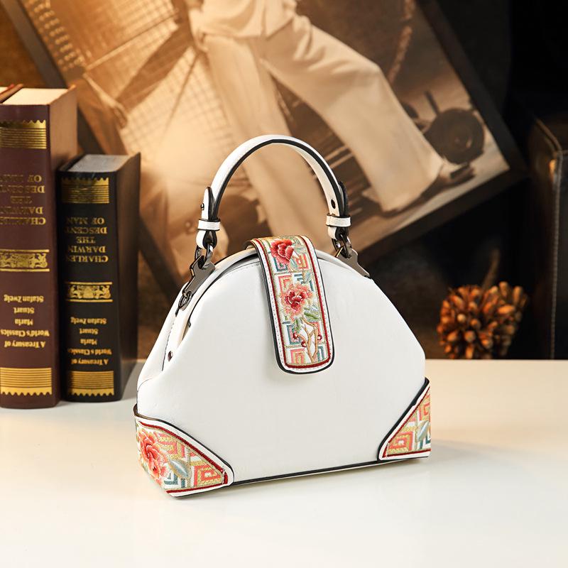 2025 Ethnic Chinese Embroidered Soft Leather Women's Crossbody Bag - New Stylish All-Match Handbag