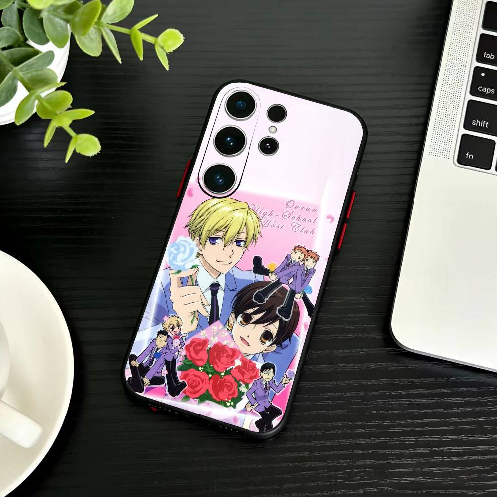 Ouran High School Host Club Handyhülle für Samsung S26, S25, S24, S23, S22, S30, S21, Ultra, Plus, FE 5G, schwarze Softcover-Hülle