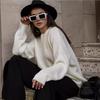 Plain Round Neck Sweater - 2024 European & American Spring/Autumn Loose Knit Pullover for Women