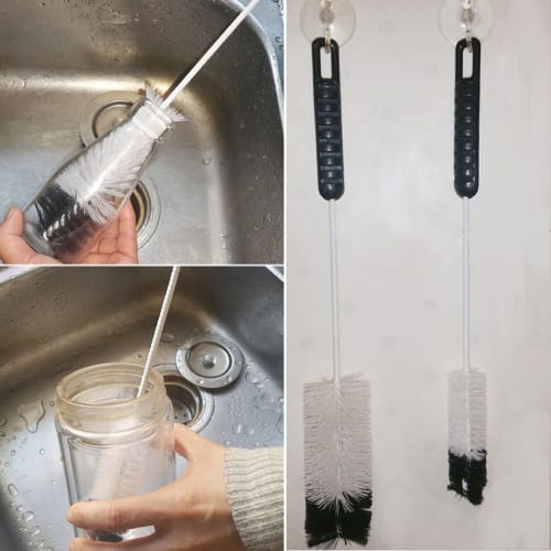 Coralpearl Bottle Cleaning Brush, Long Handle, Slim, Utility Bottle Cleaning Brush Set, Small and Large Bottle Cleaning Brushes, Flexible Wire Cleaner