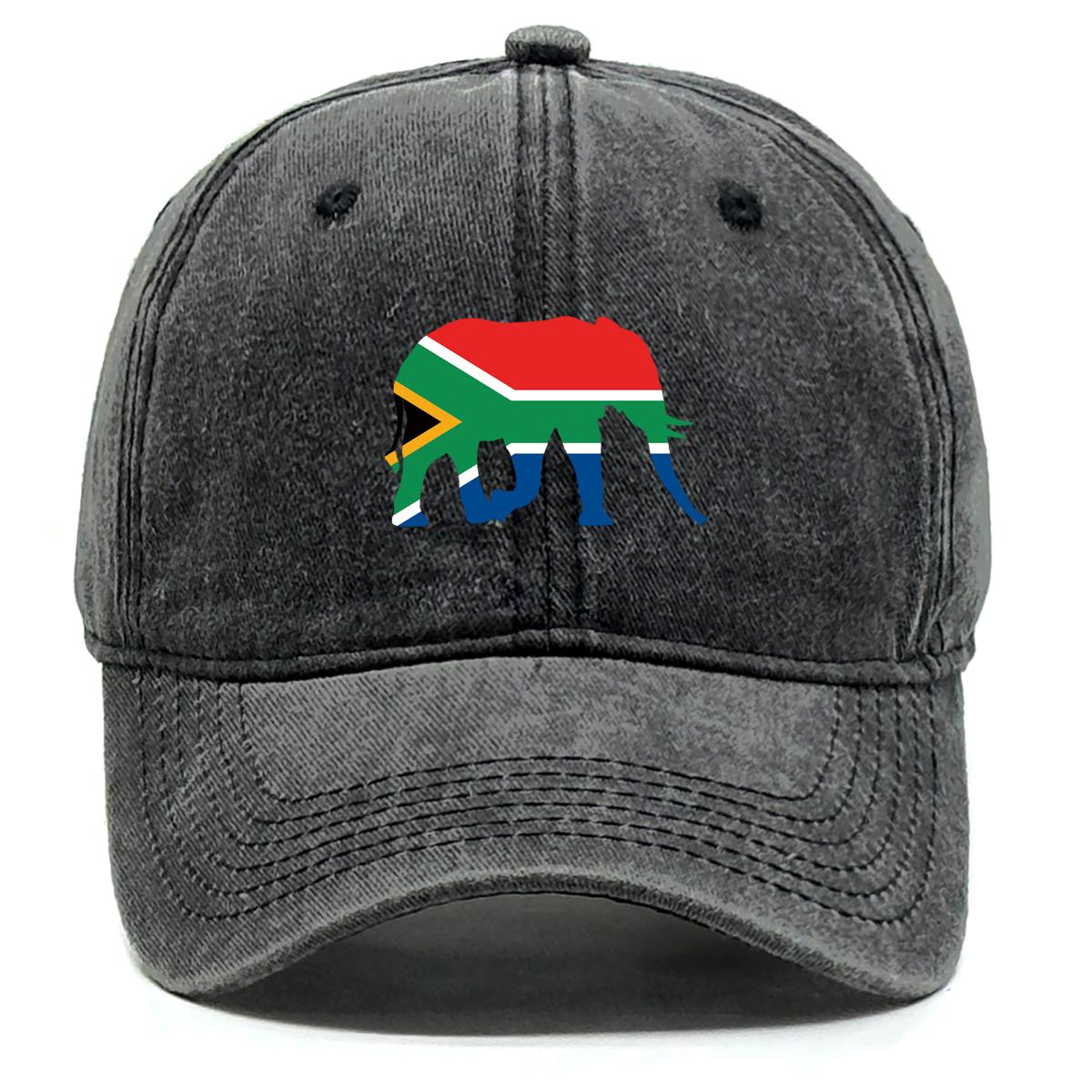 

Шляпа от солнца с принтом флага слона Южной Африки, регулируемая, патриотичная плоская кепка для отдыха и спорта, хлопковая бейсболка-снэпбек as the picture чёрный