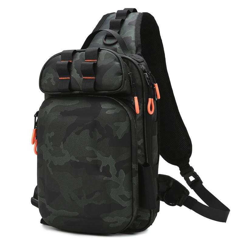 Hard Shell Tactical Backpack Camping Fishing Lure Bag with Rod HolderChest Bag Waist Outdoor Hiking Men Travel Fanny Pack Molle