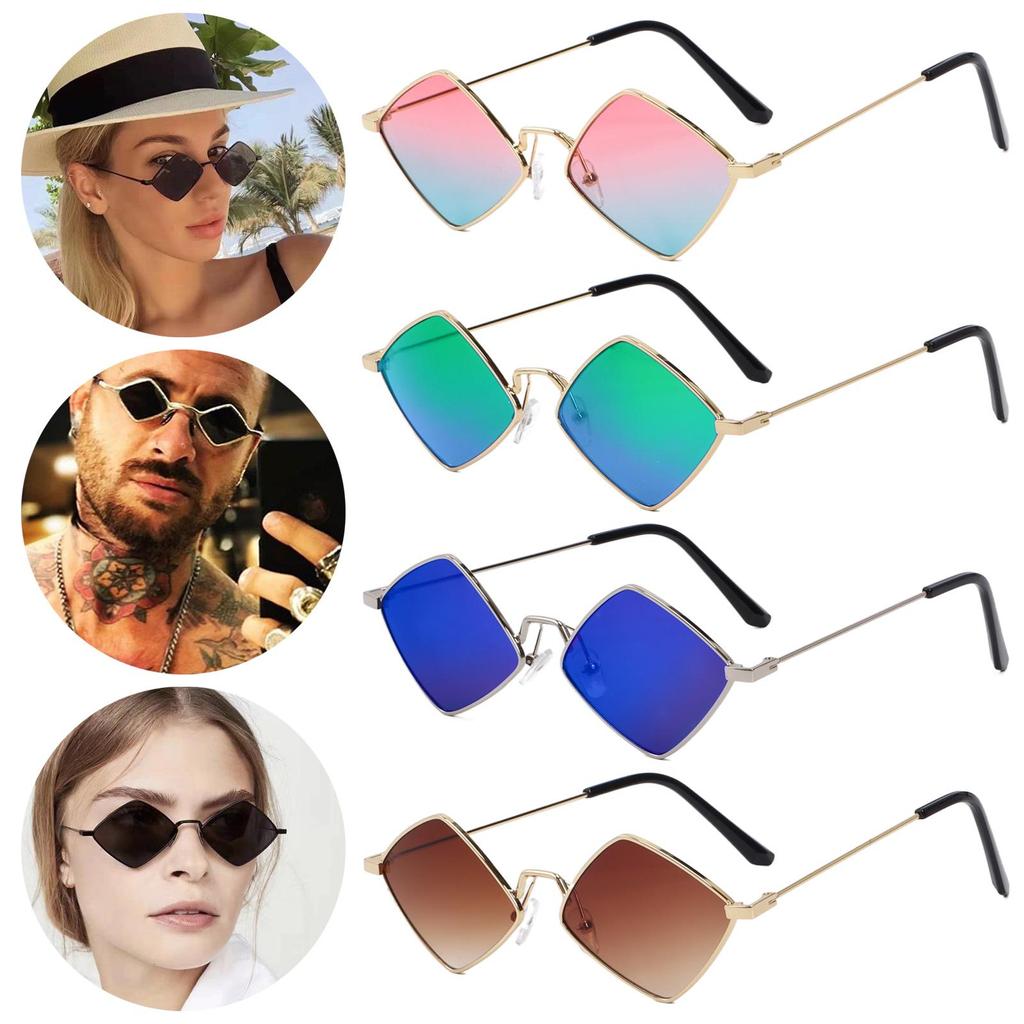 UV Protection Film Quadrilateral Frame Sun Glasses Diamond Shape Women's Sunglasses Men's Shades