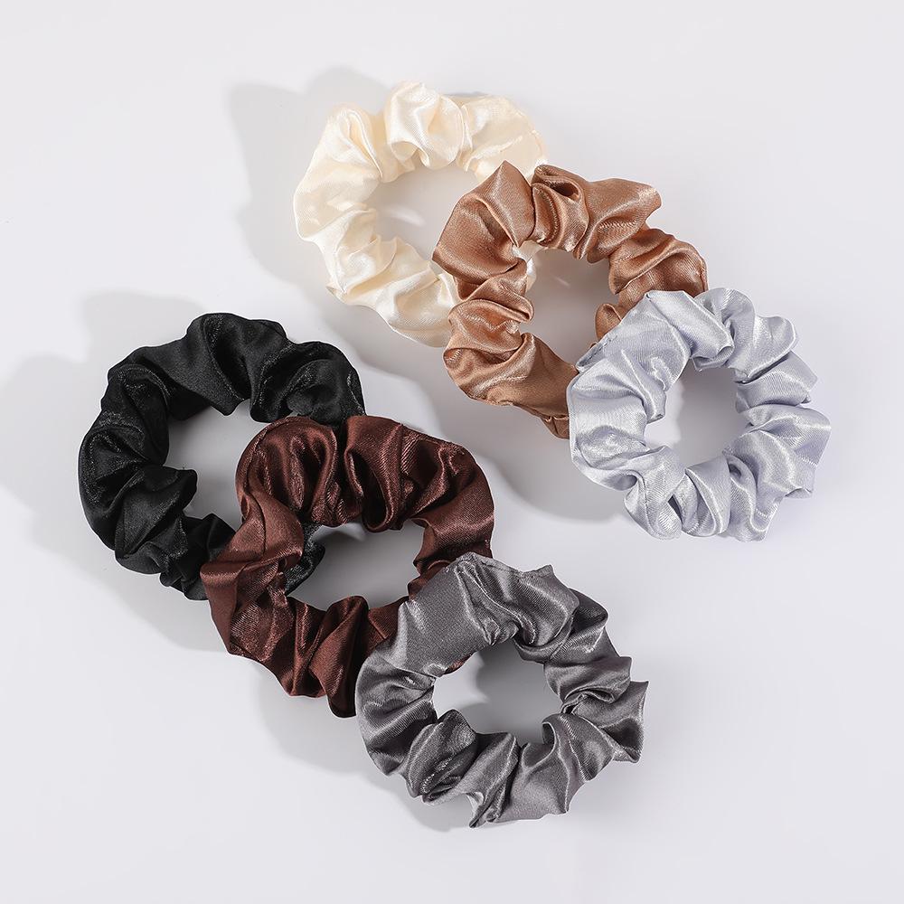 High Elasticity Satin Scrunchie: Versatile, Solid Color, Fashionable Large Circle for Girls