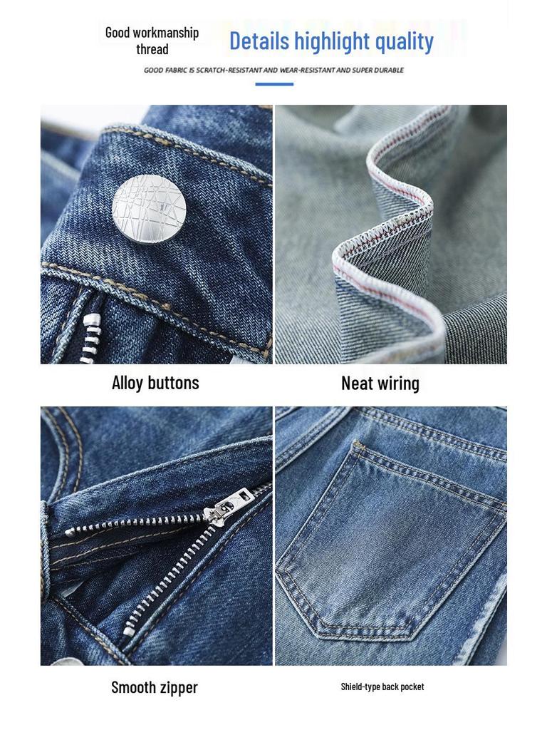 American High Street Tencel Denim Women's Spicy Summer Loose Straight Wide-Leg Jeans