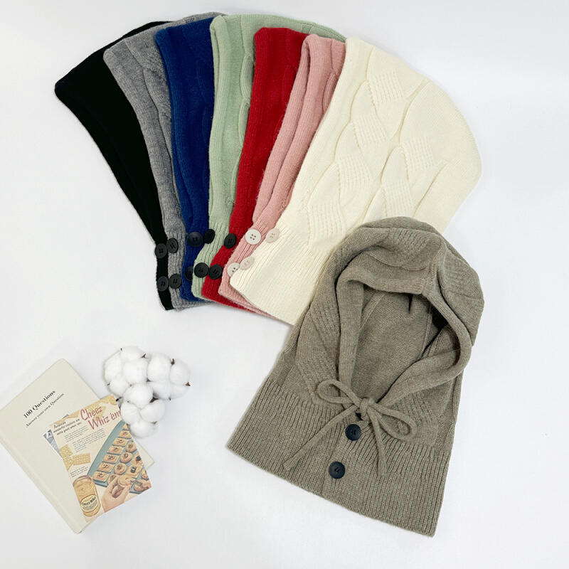 Women s 8-color ribbon balaclava C7575_Ivory