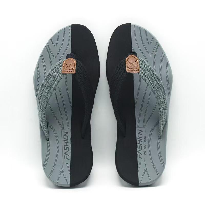 2025 Men's Trendy Non-Slip Summer Flip-Flops: Thick Sole, Cool & Casual Beach Slippers
