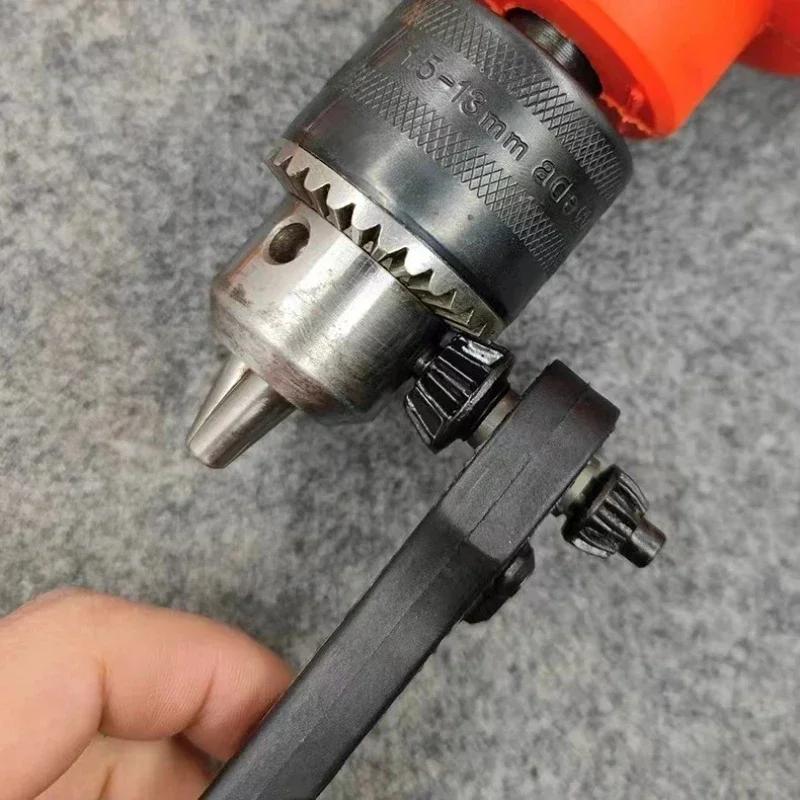 1pc Electric Drill Special Chuck Key Wrench Labor-saving 2-in-1 Ratchet Quick Disassembly Three-jaw Key Handgun Drill Accessorie