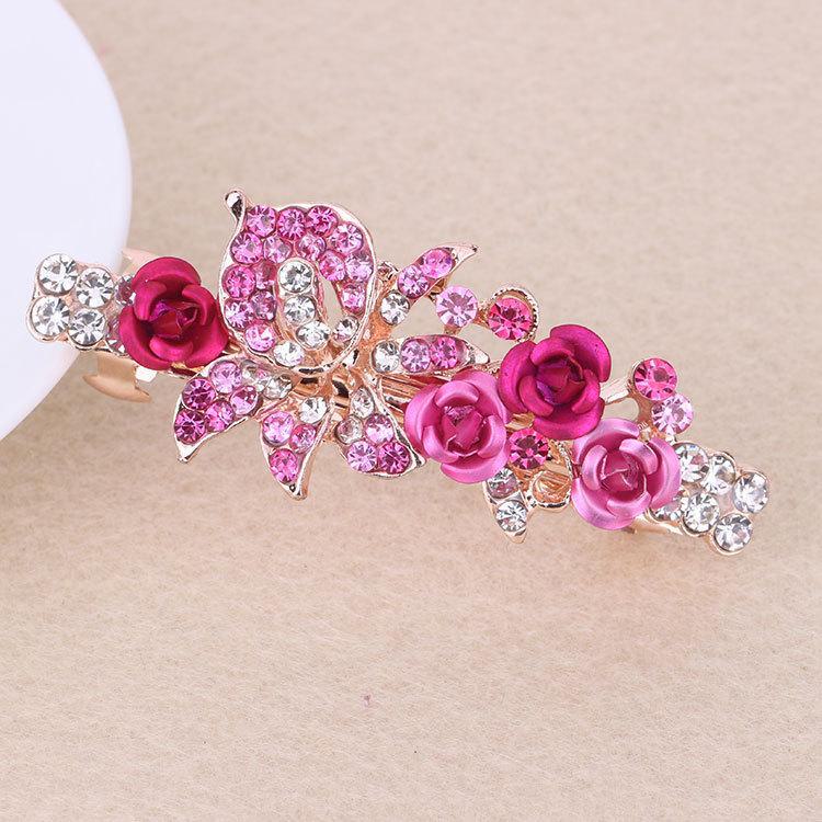 Rose Rhinestone Hairpin - Korean Style Hair Accessory for Women