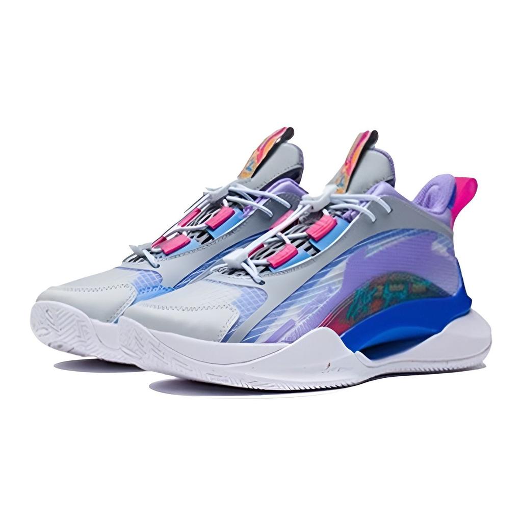 Li Ning Pioneer Spirit Team 2.0 Shock Absorbing Non-Slip Wear-Resistant Breathable Mid-Top Basketball Shoes Kids Basketball Shoes YKBS016-5
