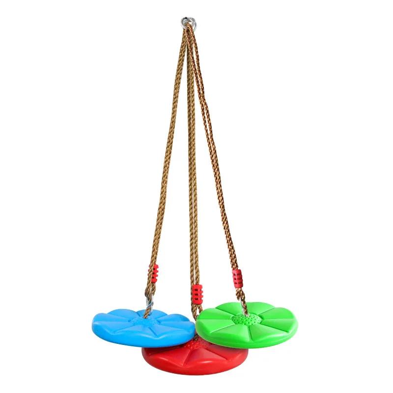 Children's Disc Swing with Height Adjustable Ropes Octagonal Petal Swing Hanging Swing Toys Indoor Outdoor Backyard Garden Swing