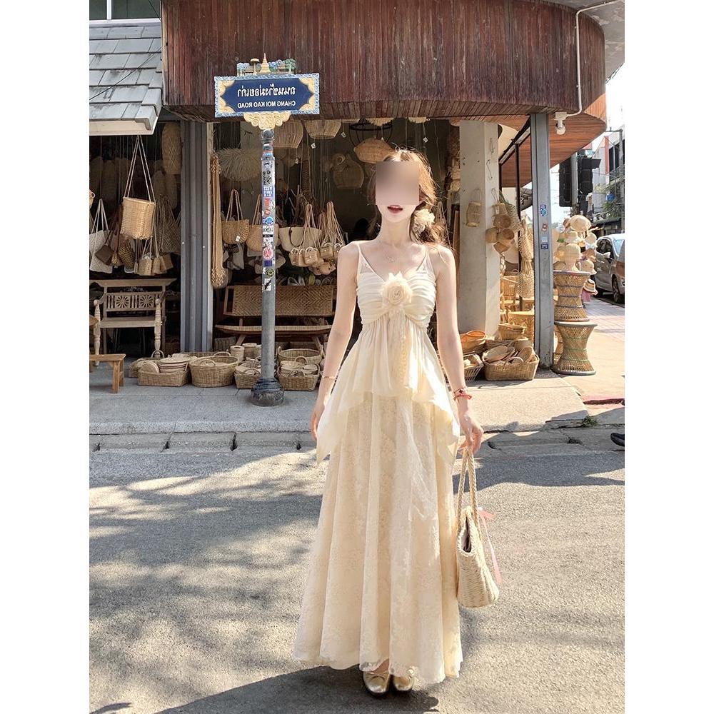 Girly design gentle lace splicing skirt + suspender flower waist top two-piece suit female sweet
