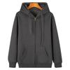Male Oversized Men's Solid Color Hoodies Hooed Coat Thick Cotton Sweatshirts Sportswear for Women Cotton Plus Velvet Zipper Work Out Cardigan