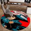 1pc Demon Slayer Tanjiro Kamado Anime Cartoon Design Round Carpet Office Chair Mat Non-Slip Rug Suitable for Home Decor Living Room Bedroom Game