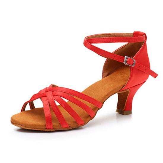 Damen Latein Tanzschuhe - Weiche Sohle, Hoher oder Mittlerer Absatz, Indoor, Schwarz