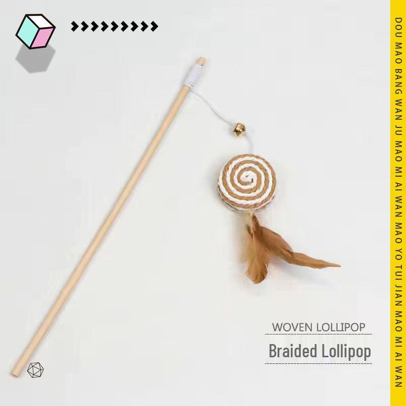 Bite-Resistant Wooden Cat Teaser Stick: Durable Self-Entertainment Mouse Toy
