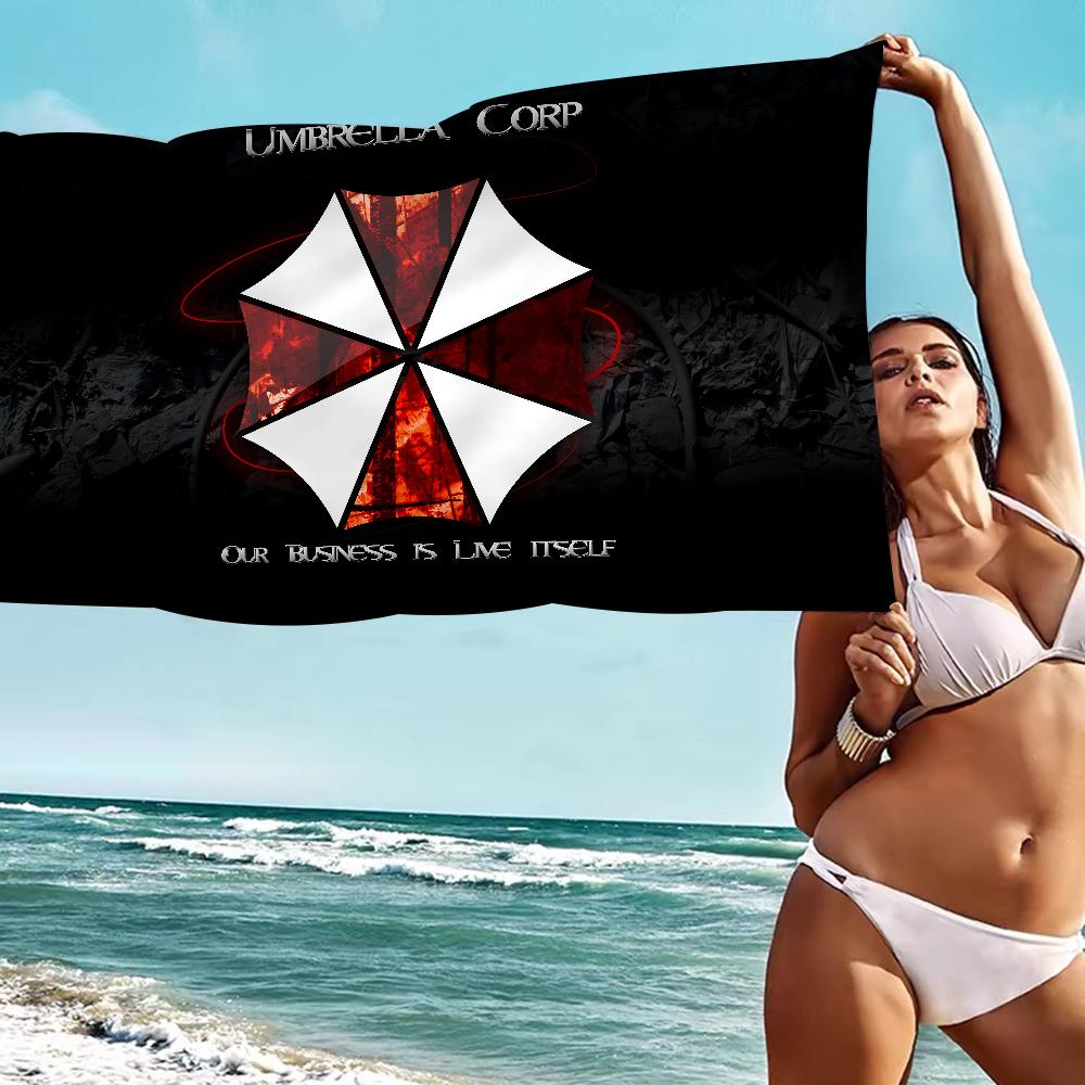 

R-resident E-evil Umbrella Us TroopsS Microfiber Printed Beach Towel Mountain Climbing Beach Swimming Absorbent Soft Towel W40*H60(CM)