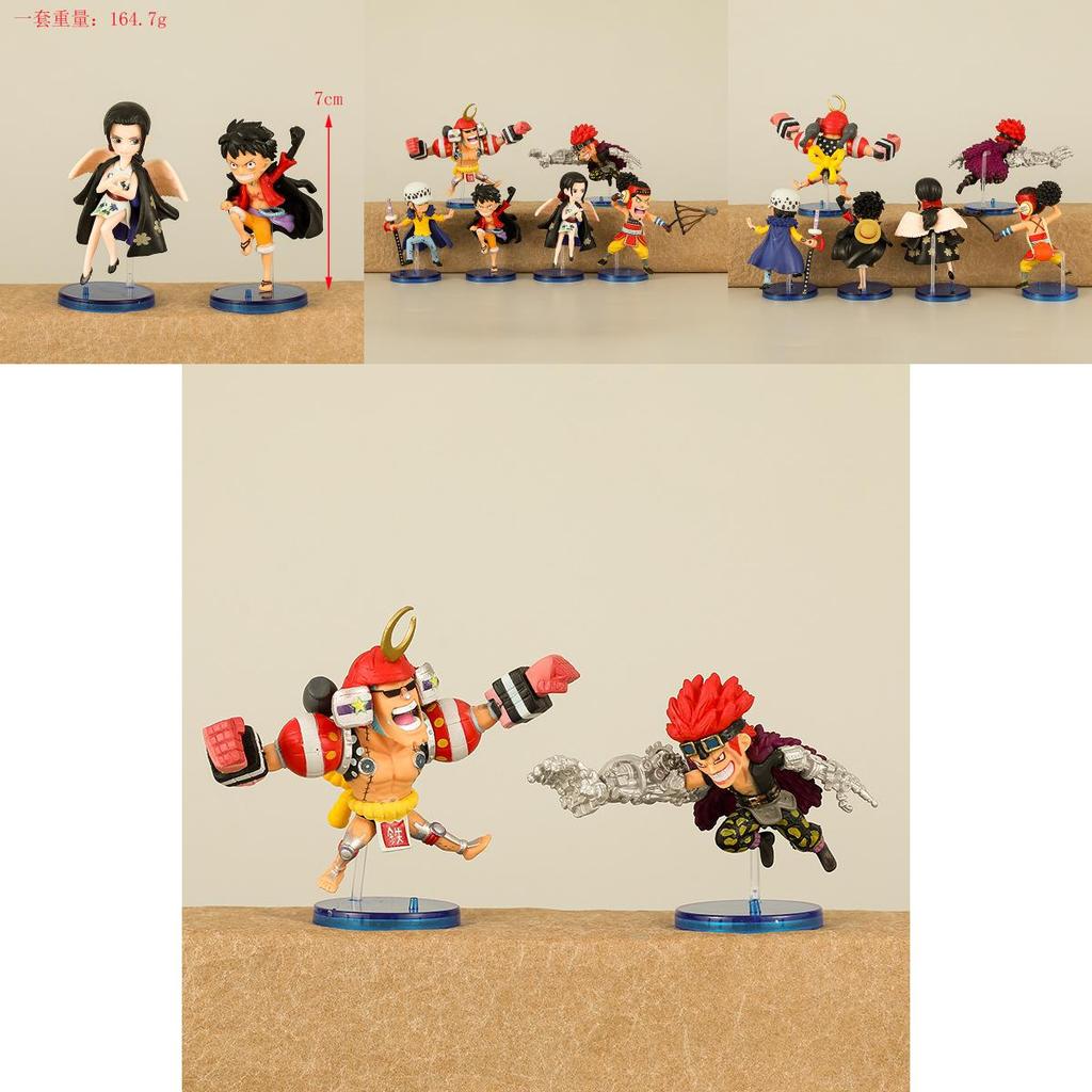 Detailed One Piece Character Figures 6-piece Set Luffy Robin Usopp Franky Kid Pvc Collectibles