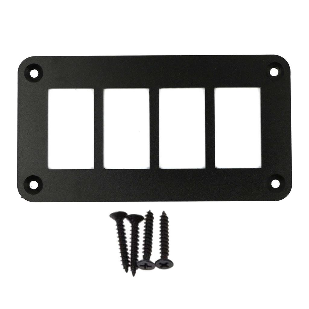 Waterproof Rocker Switch Housing Panel Black Aluminum Bracket for Auto Marine Yacht RV SUV Truck