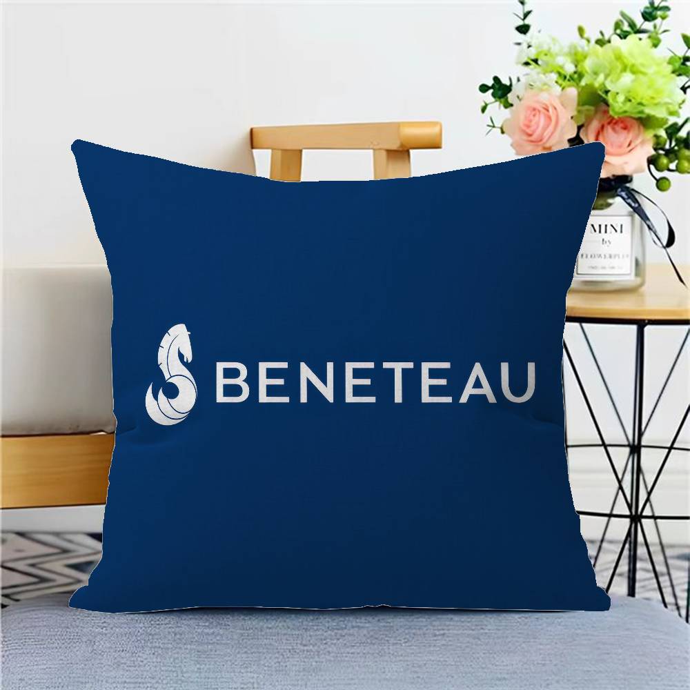 B-Beneteau Logo Personalized Pillow Cover Kids Bedroom Wild Party Decor Pillowcase Kid Birthday Shower Gift