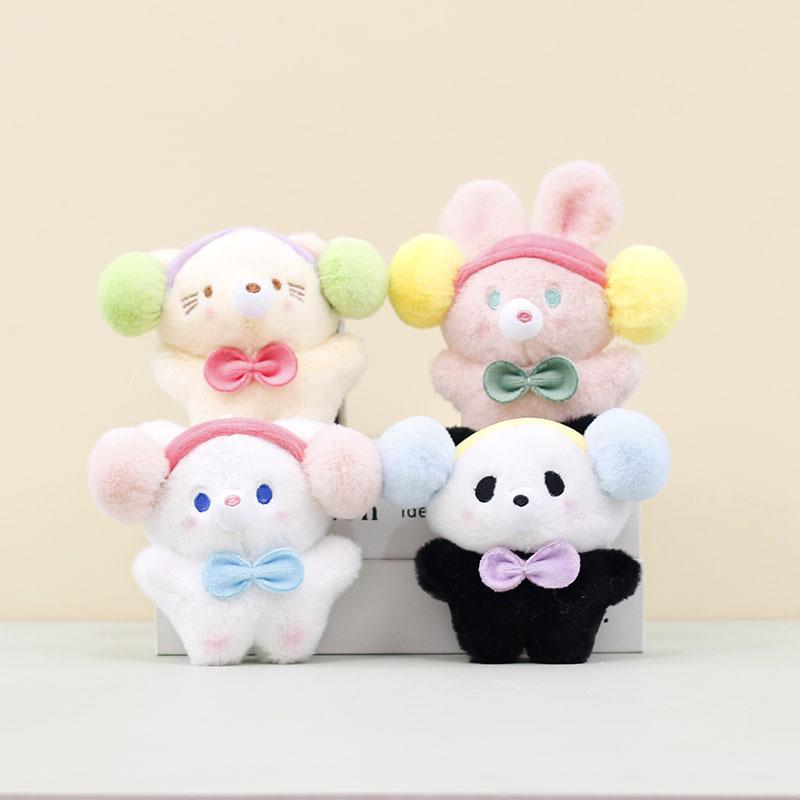Rabbit Plush Charming Keychain Ultrasoft Short Plush Cute Bunny Pendant Bag