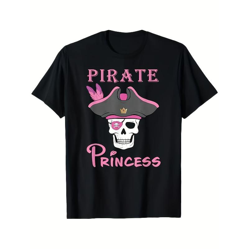 

European sizes Men S & Women S Pirate Princess Halloween T-Shirt -Retro RoundLeaf Print - All-Season Casual Wear for Fall Celebrations, Family Photos 5XL чорний