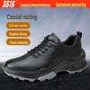 Jihua 3515 Men’s Ultra-light Leather Lace-up Sports Shoes – Comfortable Business and Outdoor Style