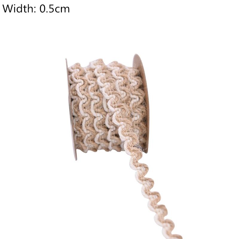 5Meter Natural Vintage Burlap Jute Ribbons Christmas Party Handwork Gift Wrapping DIY White Jute Ribbon Home Wedding Decoration
