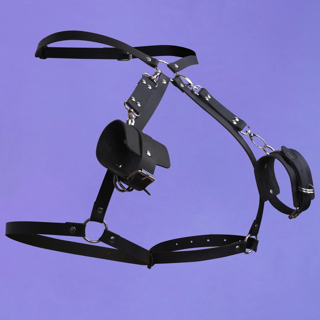 Niezbędny do intymnych odgrywania ról dla kobiet, sztuka bondage w stylu punk, regulowane okrągłe mankiety i paski na uda