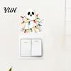 Bedroom Decoration Sticker Halloween Ghost Decorative Switch Sticker, Cartoon Fairy Lamp Decal for Light Stickers Switch, Removable Wall Living