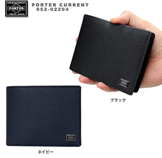 Porter CURRENT Current Wallet Bifold Wallet (Genuine Leather, Navy)