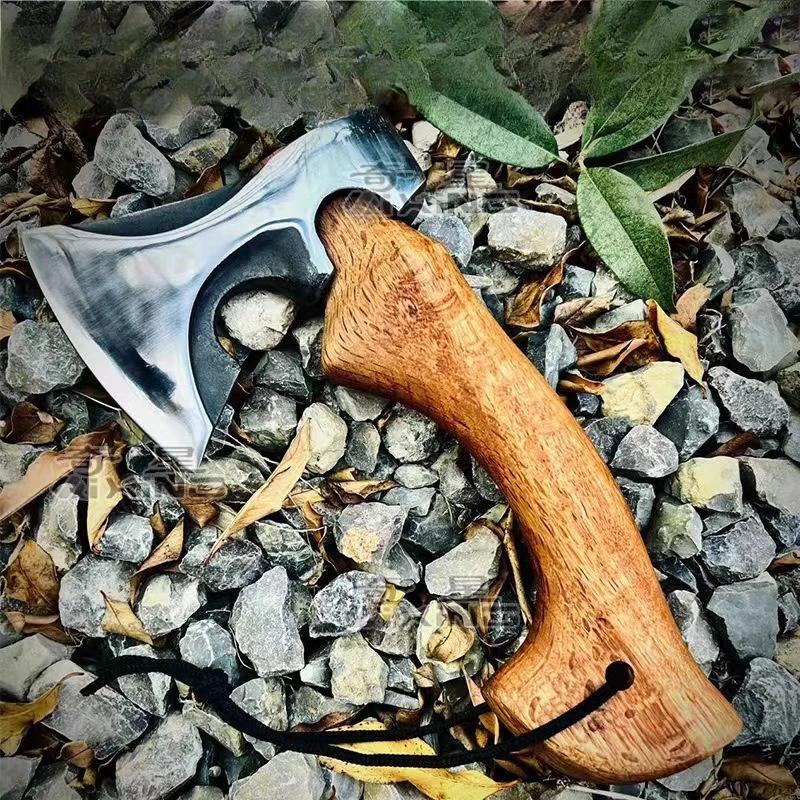 New High-end Outdoor Multifunctional Tactical Hand Axe Forged Manganese Steel Cutting Convenient Camping EDC Tool High Quality