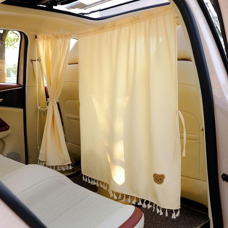 Car Privacy and Sunshade Curtain for Baby Sleep: Front & Rear Partition, Anti-Peep Interior, and Windshield Protection.