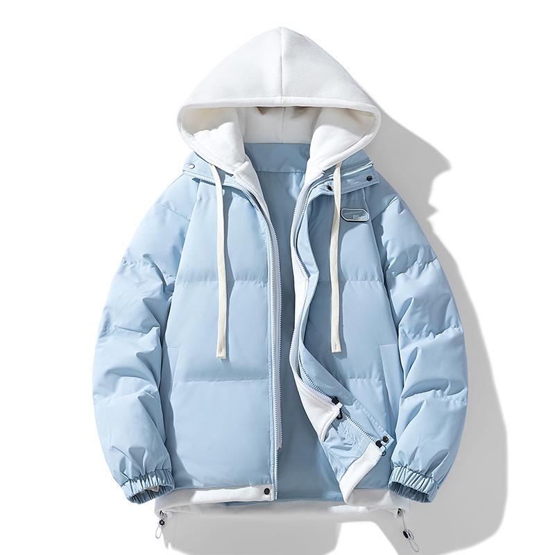 Unisex Trendy Two-Piece Style Winter Cotton Jacket - Loose Fit, Warm, Hooded, Ideal for Couples.
