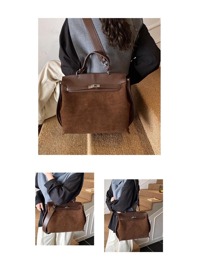 Women's Retro Frosted Leather Crossbody Handbag - Luxury Kelly Bag