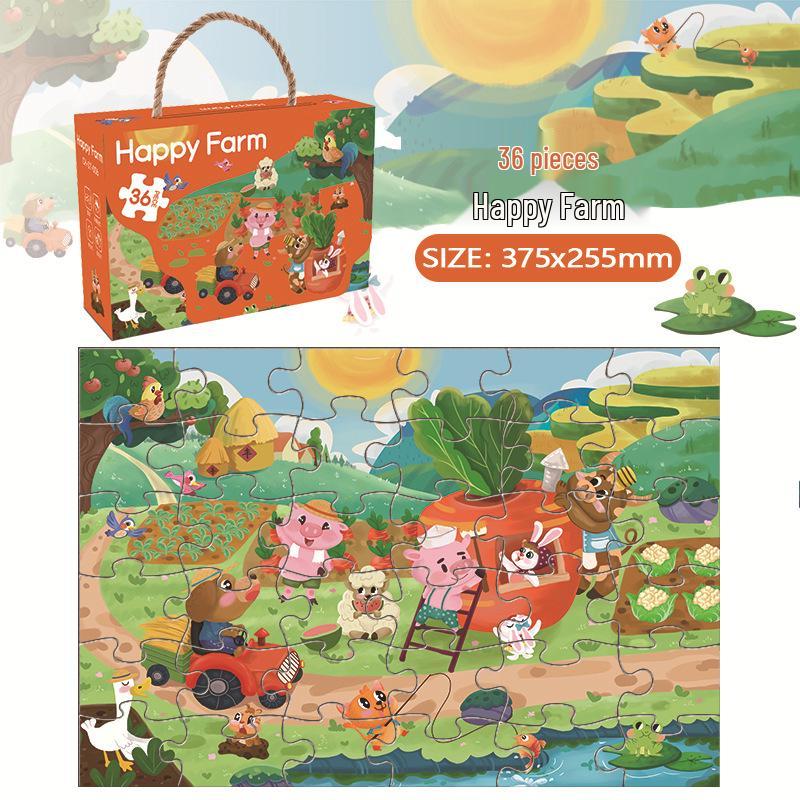 Educational Dinosaur Cartoon Jigsaw Puzzle for Kids Ages 3-6 - Boxed Flat Toy