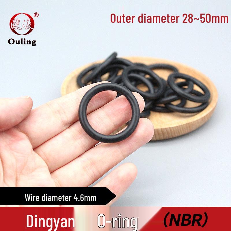 Oil-Resistant Nitrile O-Ring, OD 28-50mm x 4.6mm Outer Diameter 28mm (20pcs) Black Nitrile O-ring