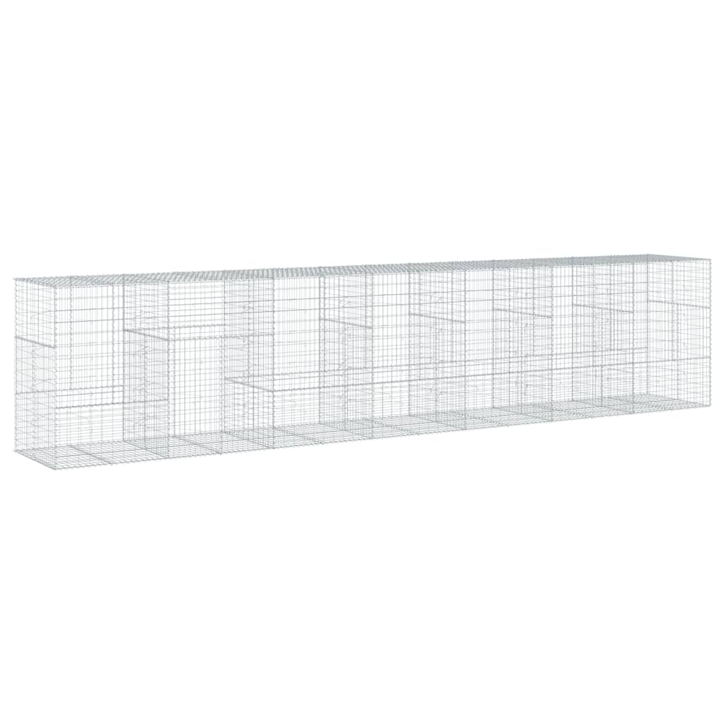 Gabion with Lid 700 X 100 X 150 Cm Galvanized Iron