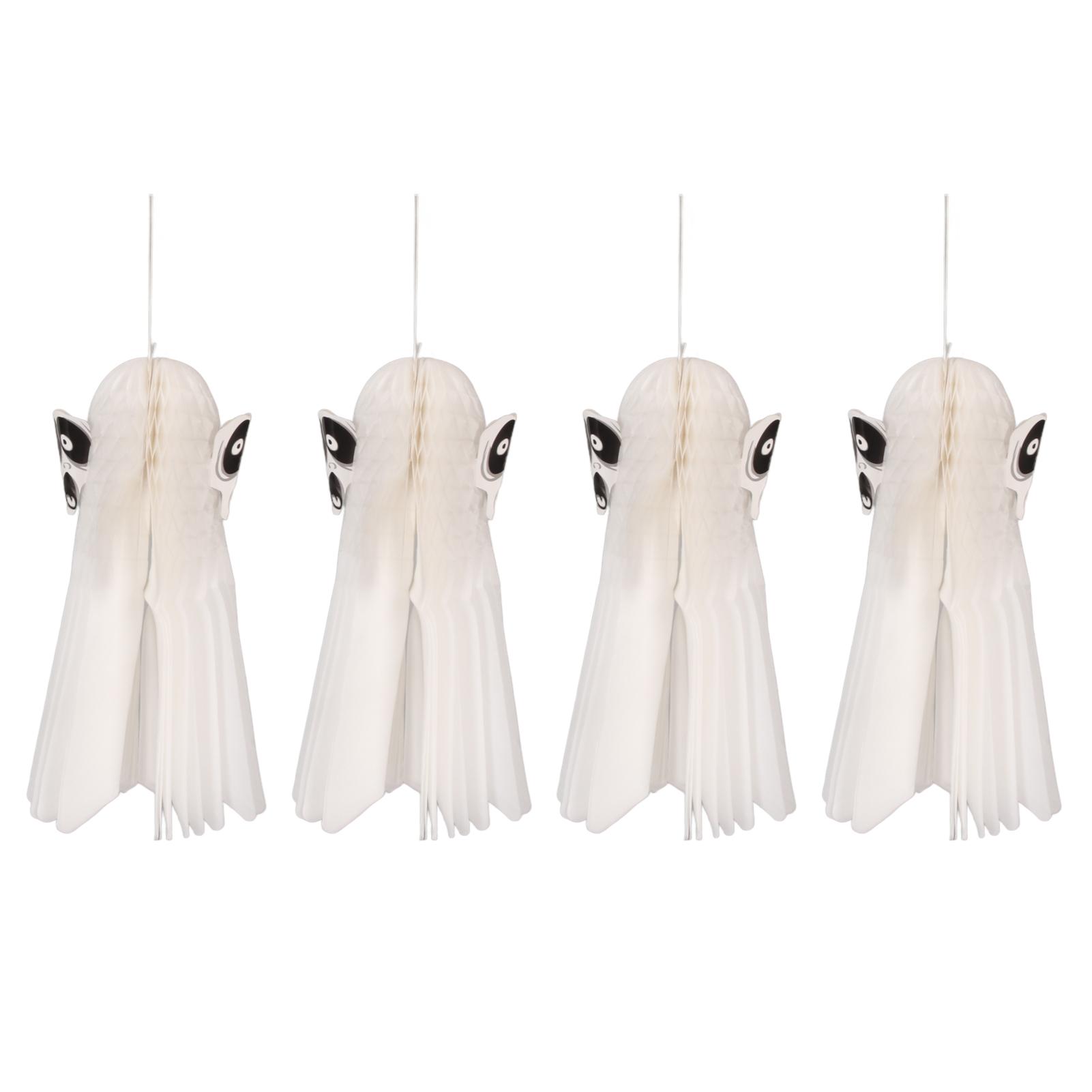 

Подвесной декор в виде привидения, легкий, страшный, яркий, бумажный, украшение на Хэллоуин для вечеринки в баре, 4 шт., белый