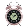 62KD Twin Bells Bedroom Alarm Clock Large Green Glowing Dials Nightlight Feature Loud Wake Up Sound Desk Clock for Student
