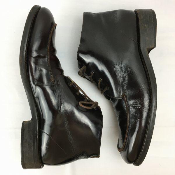 Vintage All Leather HUGO BOSS Chukka Boots Size 25.0 Made in Italy Dark Brown(USED)